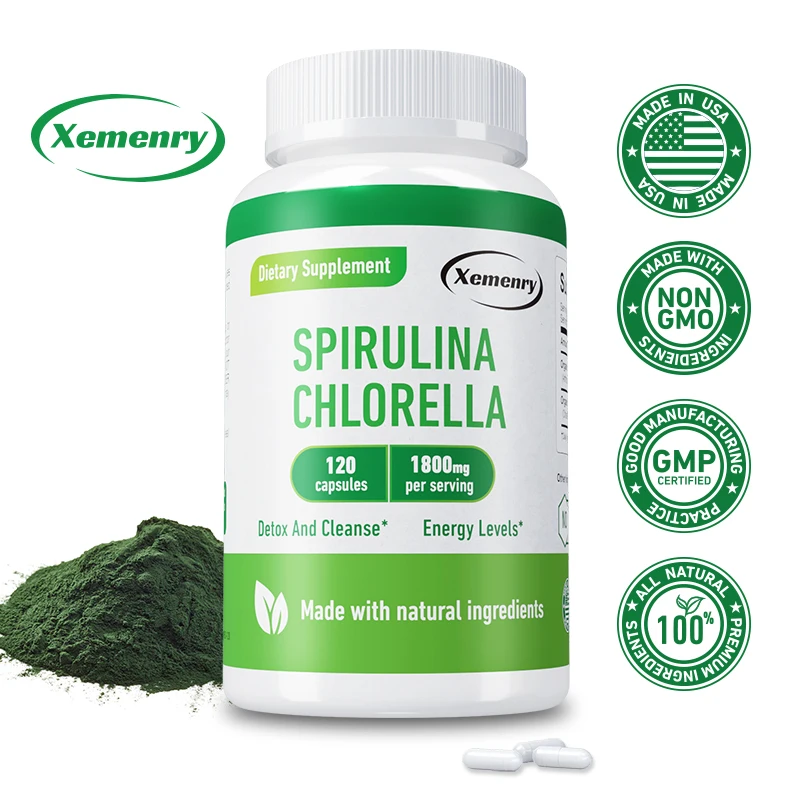 Herbal Weight - Spirulina Chlorella Capsules - Natural Energy